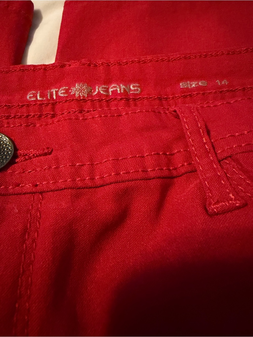 Elite Jeans Women's Skinny Jeans - Red 14